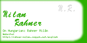 milan rahner business card